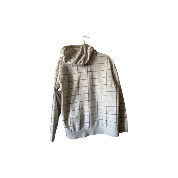 Springfield Mens Plaid Long Sleeve Full Zip Jacket Hoodie Sweashirt Cream XL - Picture 2 of 13